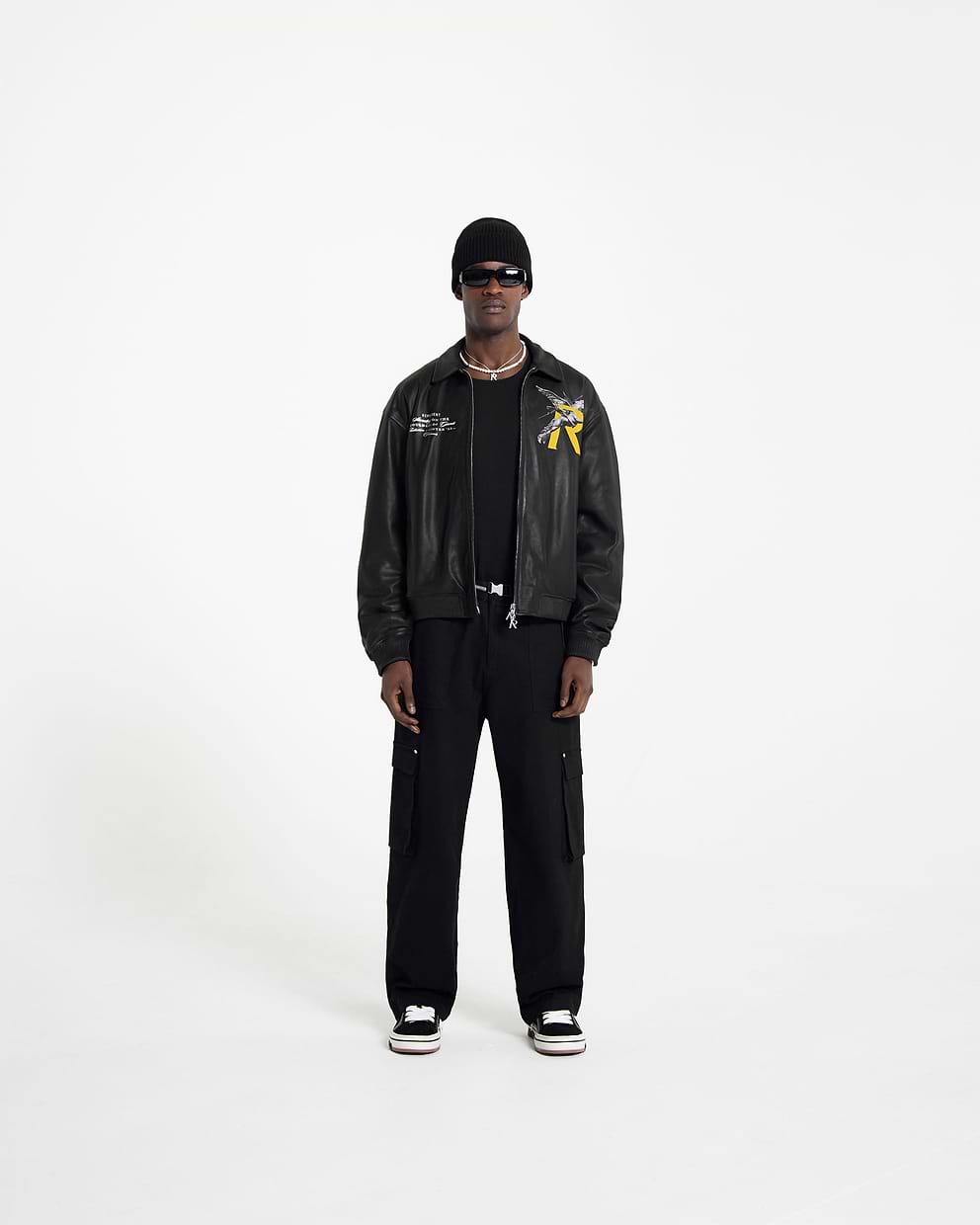 Giants Leather Jacket - Black